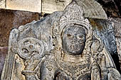 Prambanan - Durga Mahisasuramardini (slayer of the bull demon), in north chamber of Shiva Temple. She is said to be the princess Loro Djonggrang, who was cursed by her deceived lover, prince Bandung, and turned into stone. 